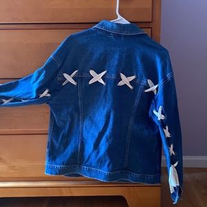Hollister womens Medium tie denim jacket